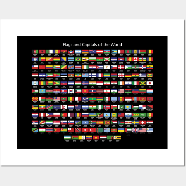 Flags and Capitals of the World HN Wall Art by YooY Studio